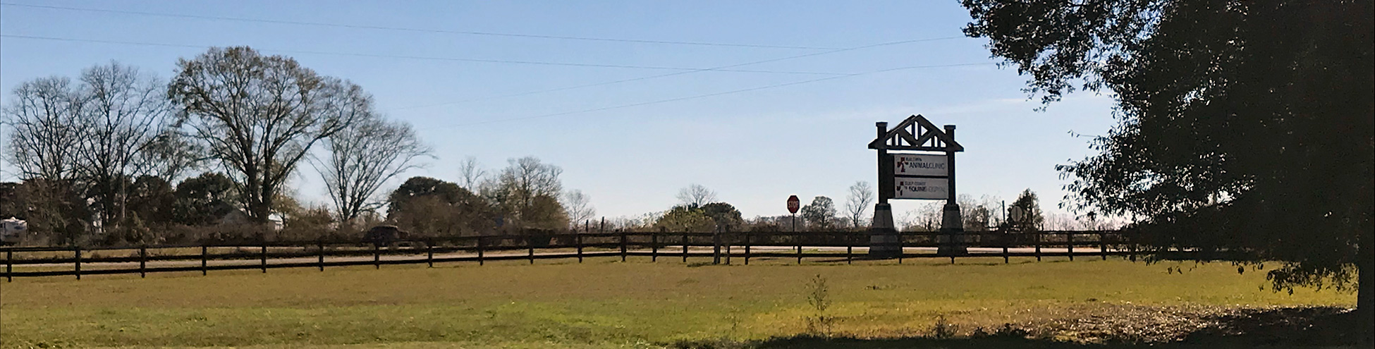 Baldwin Animal Clinic corner Sign post